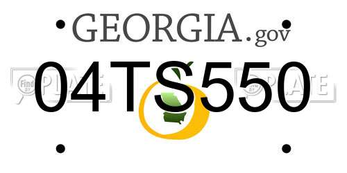 04TS550 Georgia License Plate