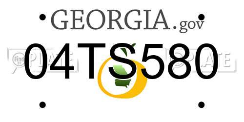 04TS580 Georgia License Plate
