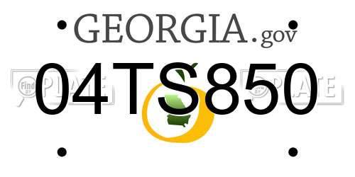 04TS850 Georgia License Plate