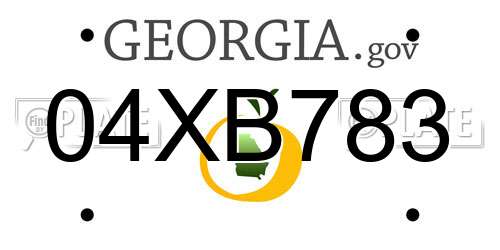 04XB783 Georgia License Plate