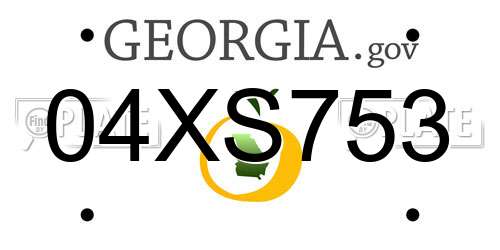 04XS753 Georgia License Plate