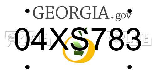 04XS783 Georgia License Plate