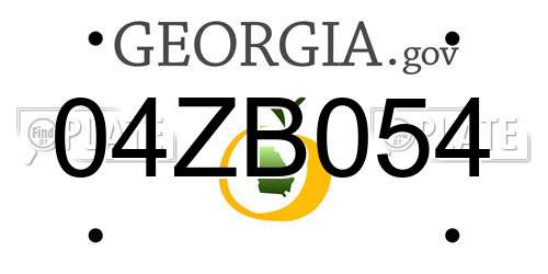 04ZB054 Georgia License Plate