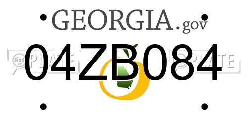 04ZB084 Georgia License Plate