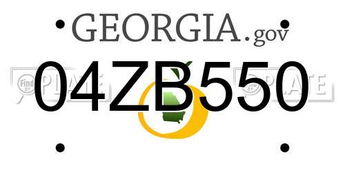 04ZB550 Georgia License Plate