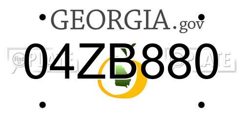 04ZB880 Georgia License Plate