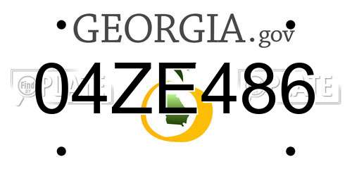 04ZE486 Georgia License Plate