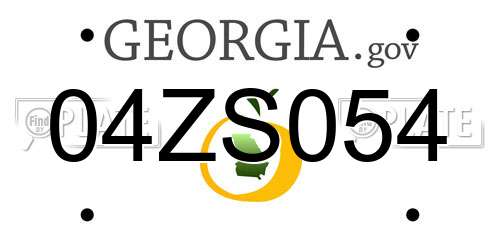 04ZS054 Georgia License Plate
