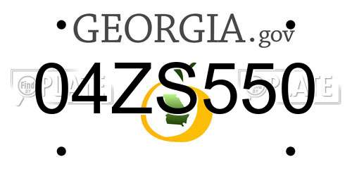 04ZS550 Georgia License Plate