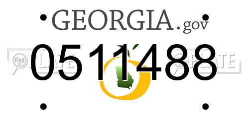 0511488 Georgia License Plate