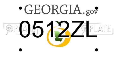0512ZL Georgia License Plate