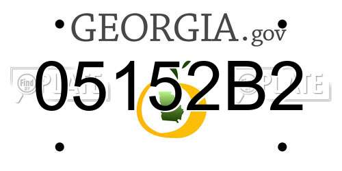 05152B2 Georgia License Plate