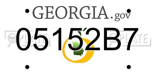 05152B7 Georgia License Plate