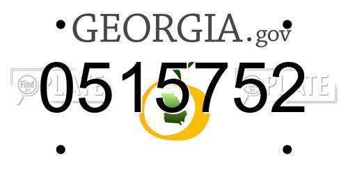 0515752 Georgia License Plate