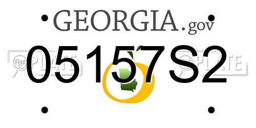 05157S2 Georgia License Plate