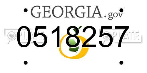 0518257 Georgia License Plate