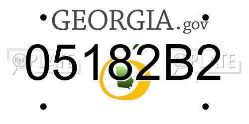 05182B2 Georgia License Plate