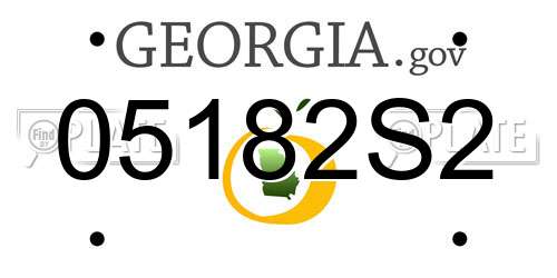 05182S2 Georgia License Plate