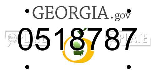 0518787 Georgia License Plate