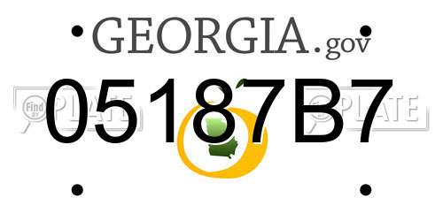 05187B7 Georgia License Plate