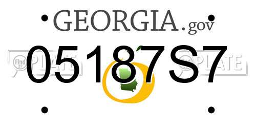 05187S7 Georgia License Plate