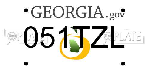 051TZL Georgia License Plate