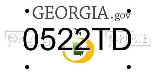 0522TD Georgia License Plate