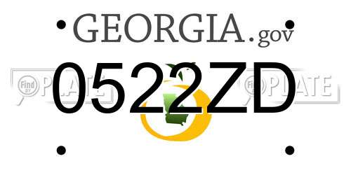 0522ZD Georgia License Plate