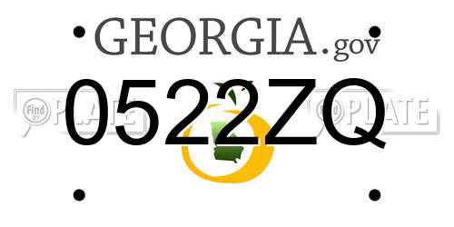 0522ZQ Georgia License Plate