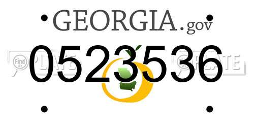 0523536 Georgia License Plate