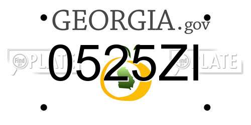 0525ZI Georgia License Plate