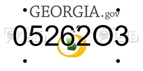 05262O3 Georgia License Plate