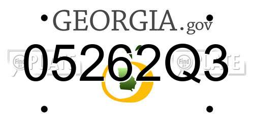 05262Q3 Georgia License Plate
