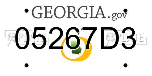 05267D3 Georgia License Plate