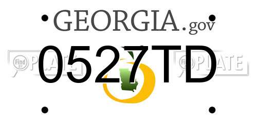 0527TD Georgia License Plate