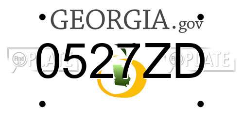 0527ZD Georgia License Plate