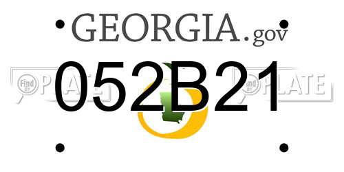 052B21 Georgia License Plate