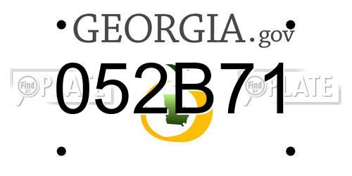 052B71 Georgia License Plate