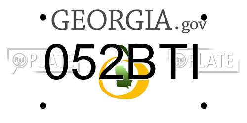 052BTI Georgia License Plate