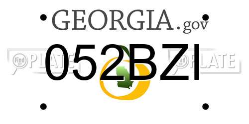 052BZI Georgia License Plate