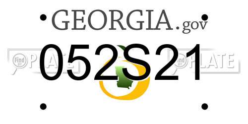 052S21 Georgia License Plate