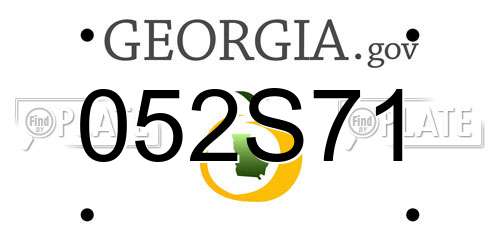 052S71 Georgia License Plate