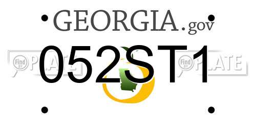 052ST1 Georgia License Plate