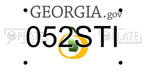 052STI Georgia License Plate