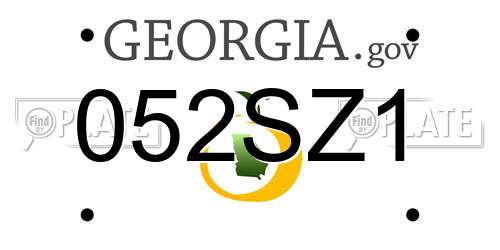 052SZ1 Georgia License Plate