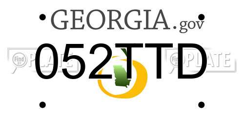 052TTD Georgia License Plate