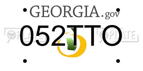 052TTO Georgia License Plate
