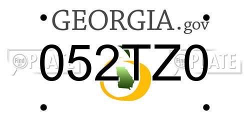052TZ0 Georgia License Plate