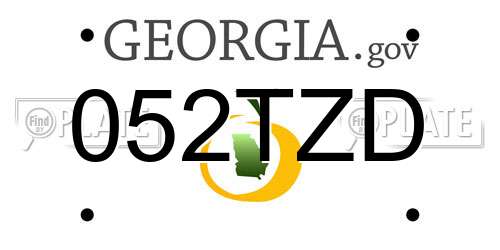 052TZD Georgia License Plate