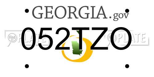 052TZO Georgia License Plate